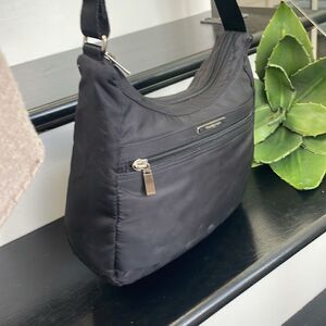 Hedgren nylon crossbody shoulder purse black versatile RFID tech travel